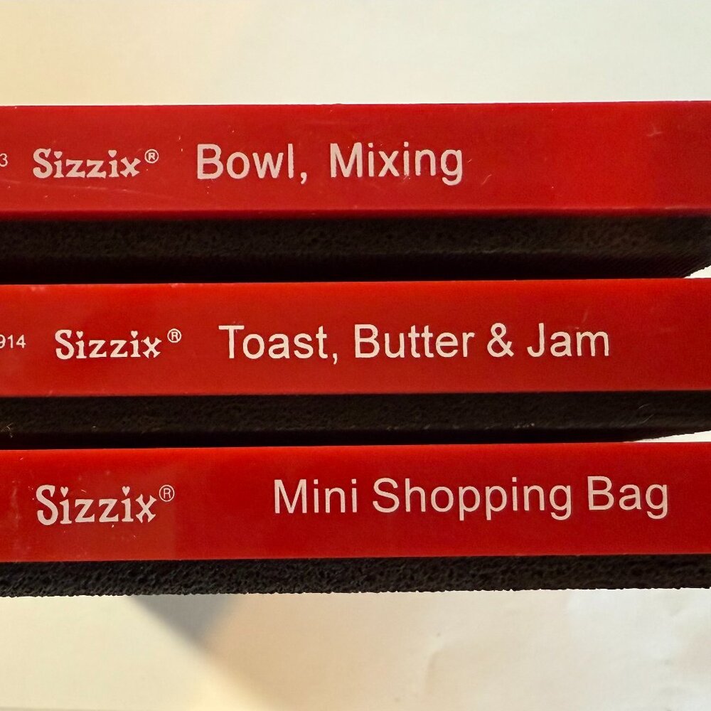 Sizzix Dies (Lot of 3) Mixing Bowl, Toast, Butter Jam, and Mini Shopping Bag